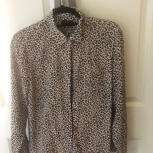 Silk leopard print blouse